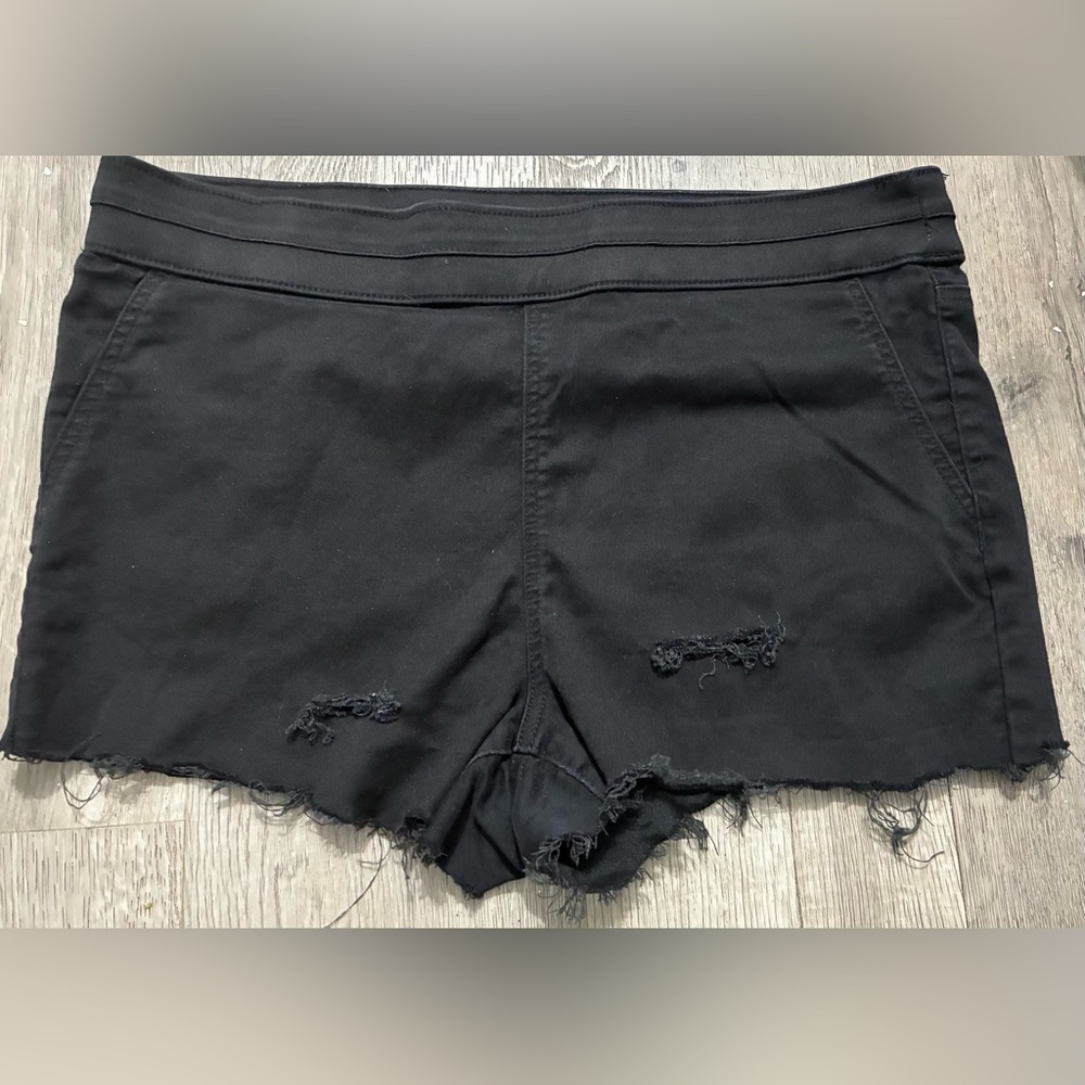New York & Company Black Distressed Jean Shorts